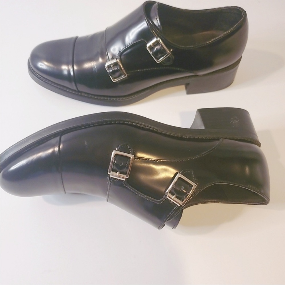 ⭐Women's Classic Black Double Monkstrap Italian Oxfords - Picture 9 of 10